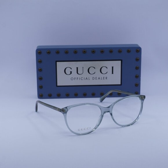 Gucci GG0550O 018 Cat Eye 53mm Eyeglasses - Transparent Grey - Picture 1 of 11